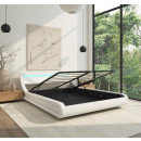 Cama de matrimonio con canapé Parisina en color blanco (140x190cm)