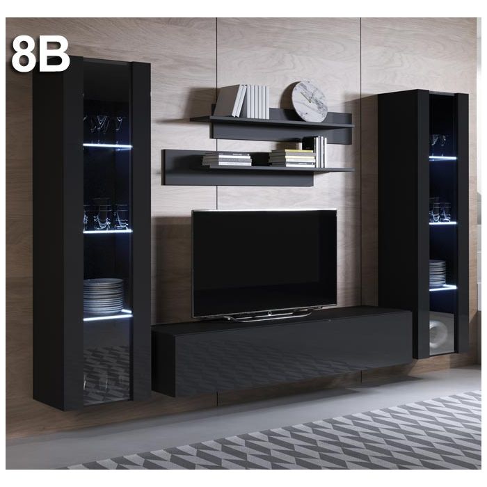 Meubelcombinatie Luke 8B (2,6m) - Zwart