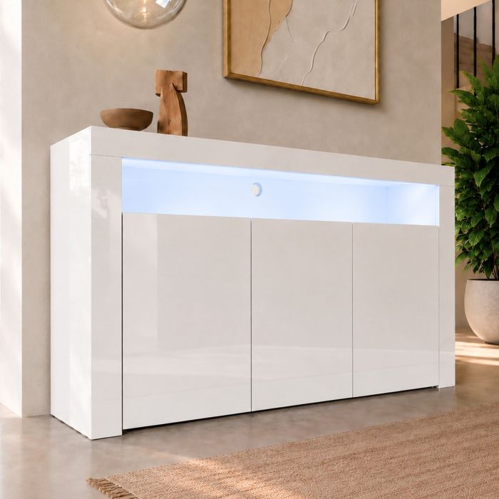 Dressoir model Aker - Glanzend wit