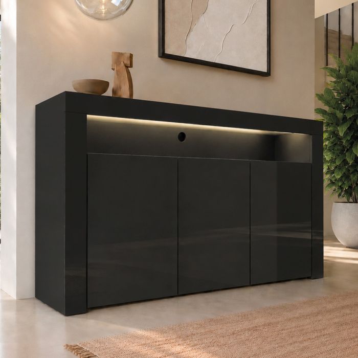 Dressoir model Aker - Glanzend zwart