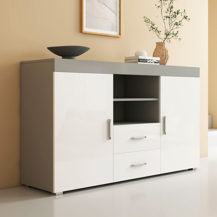 Dressoir model Roque - Grijs en Wit