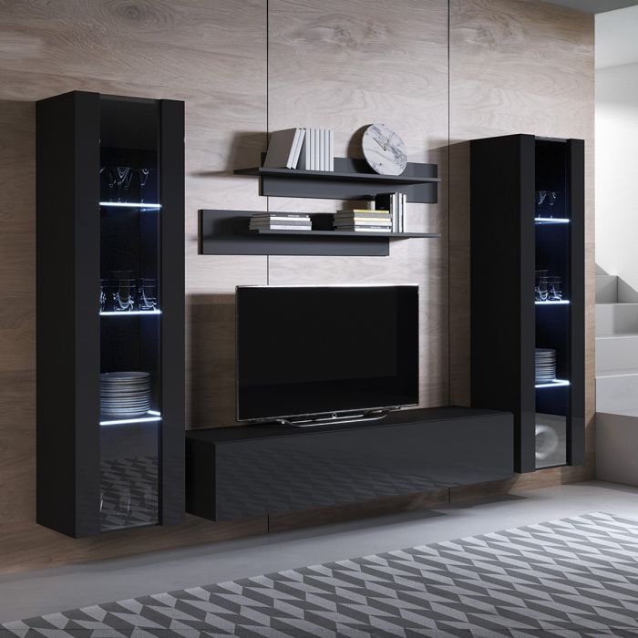 Meubelcombinatie Luke 8B (2,6m) - Zwart