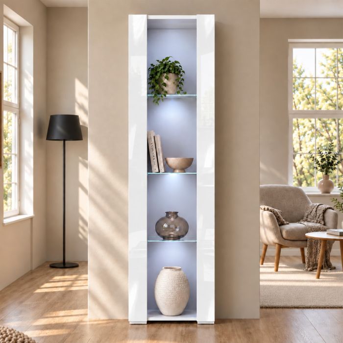 Vitrinekast Wit 40x170 cm met poten 2 cm Nora V5
