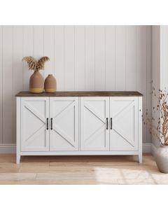 Dressoir kleur Wit en Eiken Rustic 140 cm Olivia