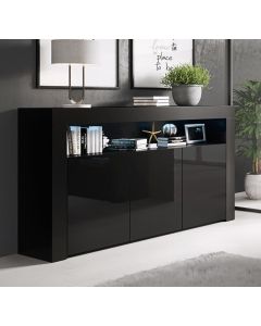 Dressoir model Aker - Glanzend zwart