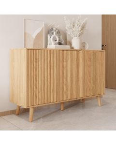 Dressoir kleur Eiken Alba 120 cm met geribbelde deuren Renzo