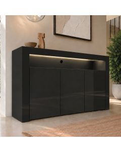 Dressoir model Aker - Glanzend zwart