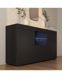 Dressoir model Natolia - mat zwart 150 x 83 cm.