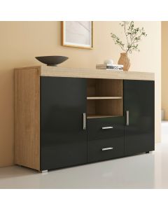 Dressoir model Roque - Sonoma en Zwart