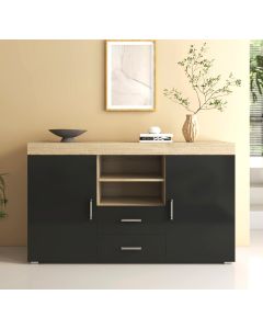 Dressoir model Roque - Sonoma en Zwart