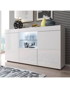 Dressoir model Sefora - glans Wit 135x72cm.
