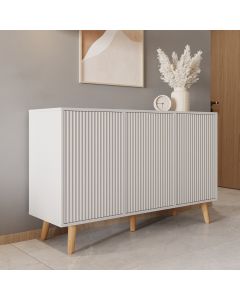Dressoir kleur Wit 120 cm met geribbelde deuren Renzo