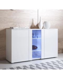 Dressoir model Luke A1 met standaard poten (120x72cm) - Wit