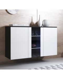 Dressoir model Luke A1 (120x70cm) - Zwart en wit