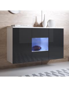 Dressoir model Luke A2 (120x70cm) - Wit en Zwart