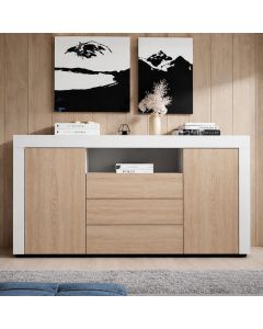 Dressoir model Yanis - Wit en sonoma