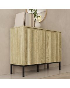Geribbeld dressoir model Logan 2 deuren kleur Sonoma