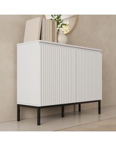 Geribbeld dressoir model Logan 2 deuren kleur Wit