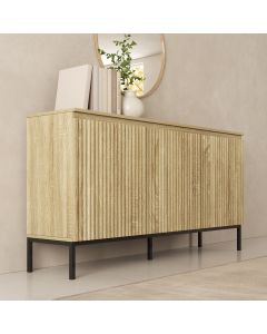 Geribbeld dressoir model Logan 3 deuren kleur Sonoma