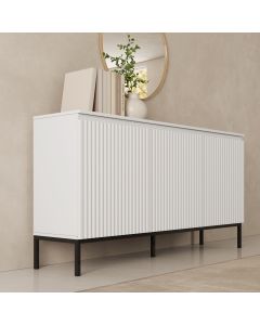 Geribbeld dressoir model Logan 3 deuren kleur Wit