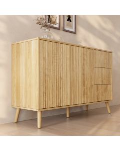 Geribbeld Dressoir Renzo L met 2 Deur en Laden - Alba-eik