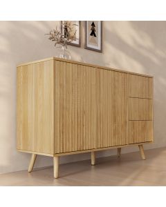 Geribbeld Dressoir Renzo L met 2 Deur en Laden - Alba-eik