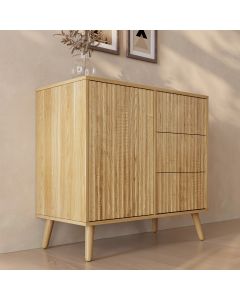 Geribbeld Dressoir Renzo M met 1 Deur en Laden - Alba-eik
