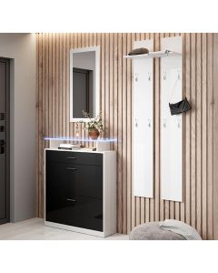 Set van 3 halmeubelen Paola zwart en wit