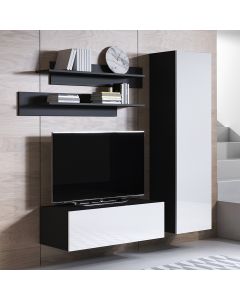 Meubelcombinatie Luke 1D (1,6m) - Zwart en Wit