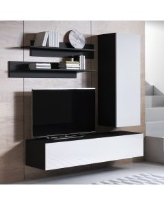 Meubelcombinatie Luke 4D (1,6m) - Zwart en Wit