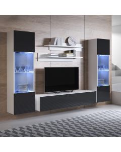 Meubelcombinatie Luke 9C (2,6m) - Wit en Zwart