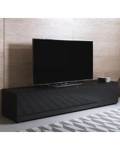 TV-Meubel model Luke H2 met standaard poten (160x32cm) - Zwart