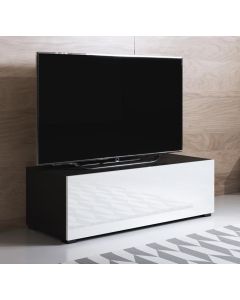 TV-Meubel model Luke H1 met standaard poten (100x32cm) - Zwart en Wit