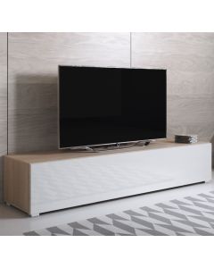 TV-Meubel model Luke H2 met standaard poten (160x32cm) - Sonoma en Wit