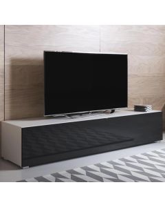 TV-Meubel model Luke H2 met standaard poten (160x32cm) - Wit en Zwart