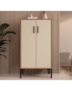 Opbergkast kleur Walnoot Ambar en Beige 110,5 cm Lander L17