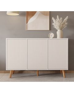 Dressoir kleur Wit 120 cm met geribbelde deuren Renzo