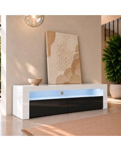 TV-Meubel Aker (140x50,5cm) - Wit en Zwart