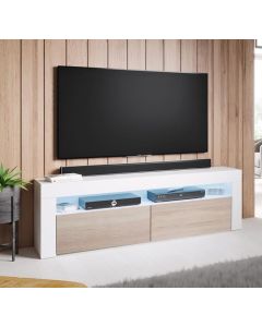 TV-Meubel Aker (140x50,5cm) - Wit en sonoma