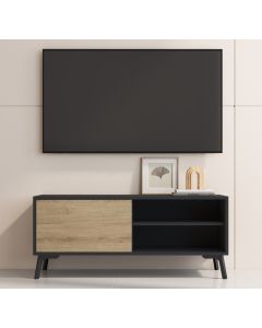 TV meubel Kai in de kleuren zwart en sonoma mat van 100 cm