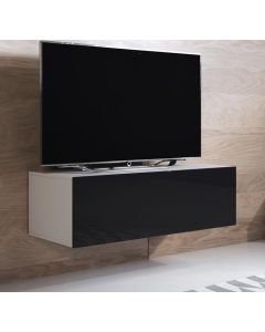 TV-Meubel model Luke H1 (100x30cm) - Wit en Zwart