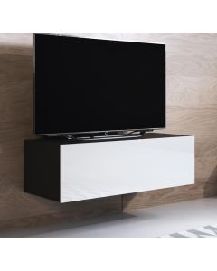 TV-Meubel model Luke H1 (100x30cm) - Zwart en Wit