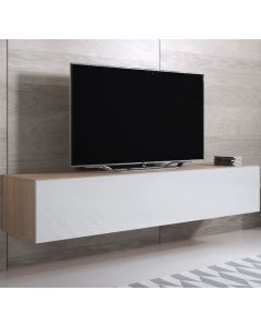 TV-Meubel model Luke H2 (160x30cm) - Sonoma en Wit