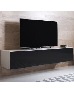 TV-Meubel model Luke H2 (160x30cm) - Wit en Zwart