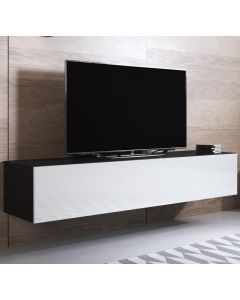 TV-Meubel model Luke H2 (160x30cm) - Zwart en Wit