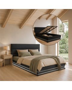 Tweepersoonsbed Nitas - 150 x 190 cm - Zwart
