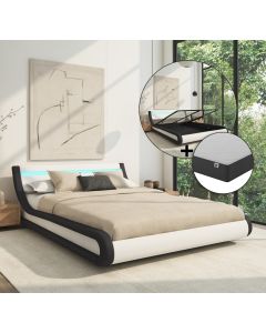 tweepersoonsbed-parisina-met-matras-cm-zwart-en-wit