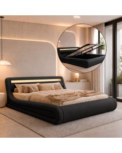 Tweepersoonsbed Rodas - 160 x 200 cm - Zwart