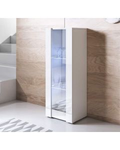 Vitrinekast model Luke V2 met standaard poten (40x128cm) - Wit