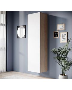 Vitrinekast model Eliot (40x165cm) - sonoma en mat wit